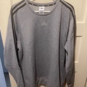 Adidas Heather Gray Crewneck with Black Accents